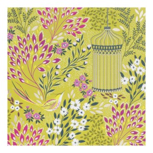 SAM140 Gift Card - Chartreuse Florals and Bird